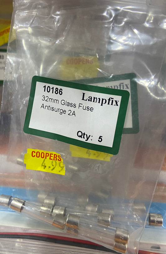 LAMPFIX 32mm GLASS FUSE ANTISURGE 2A