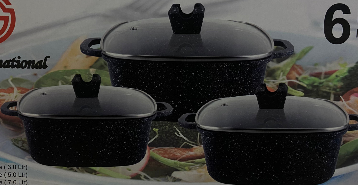 GRANITE COATING COOKWARE 24cm SQUARE CASSEROLE 5L