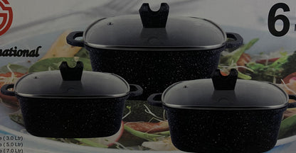 GRANITE COATING COOKWARE 24cm SQUARE CASSEROLE 5L
