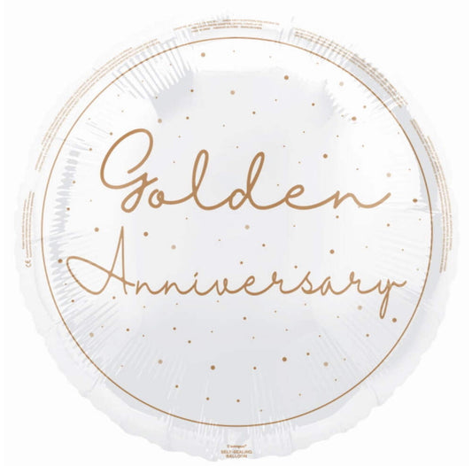 Ballon aluminium doré 18" - 50ème anniversaire