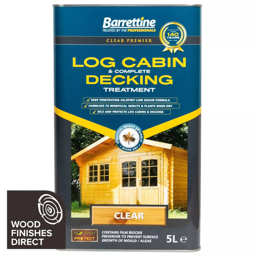 BARRETTINE TRAITEMENT CABANE EN BOIS ROND & TERRASSE COMPLET INCOLORE 5L