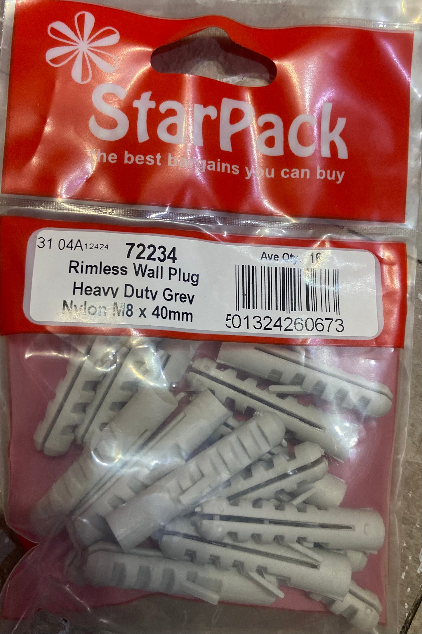 STARPACK WALL PLUG GREY M8X 40MM