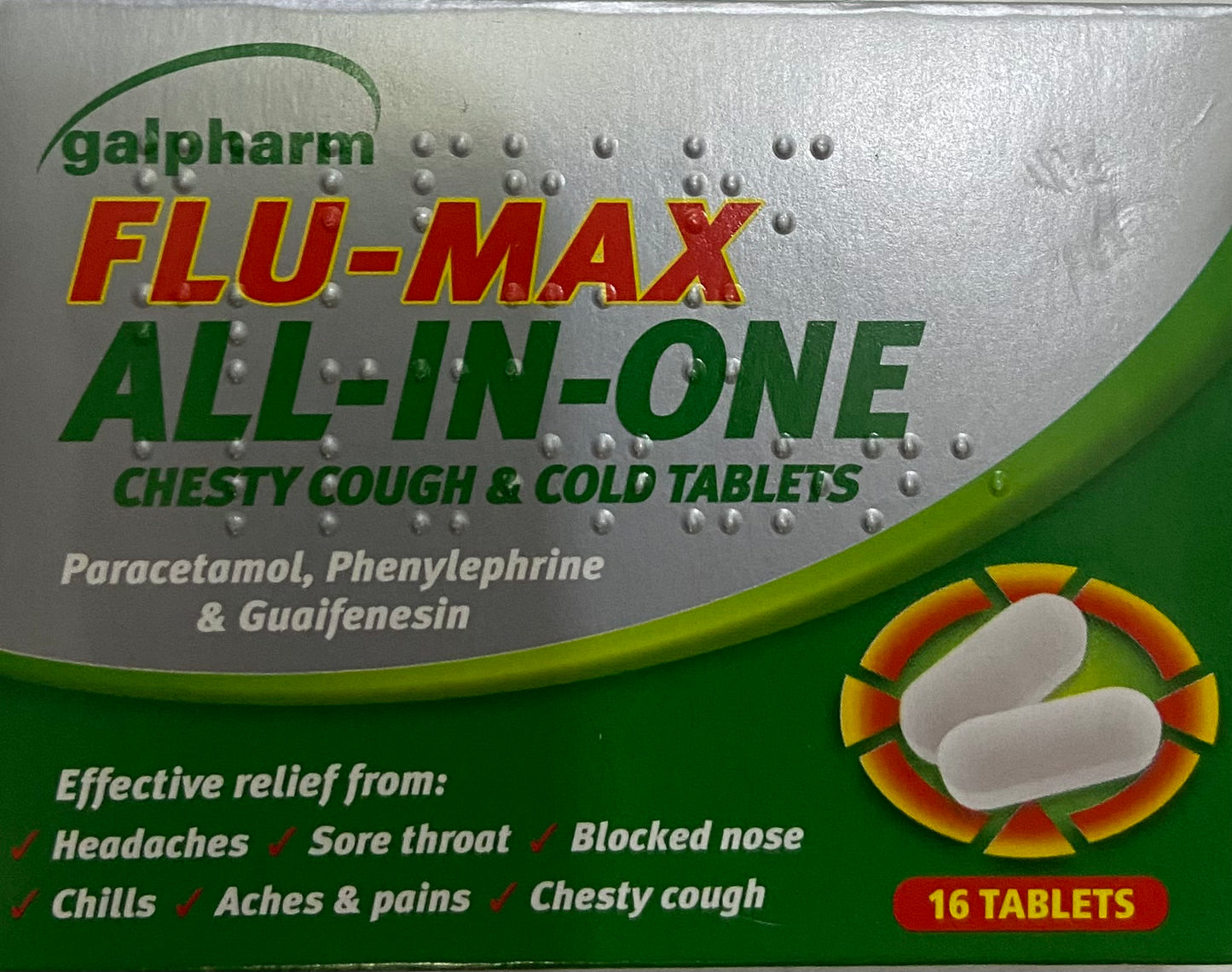 Flu-Max All-in-One Chesty Cough & Cold Tablets Fast Relief for Flu Symptoms