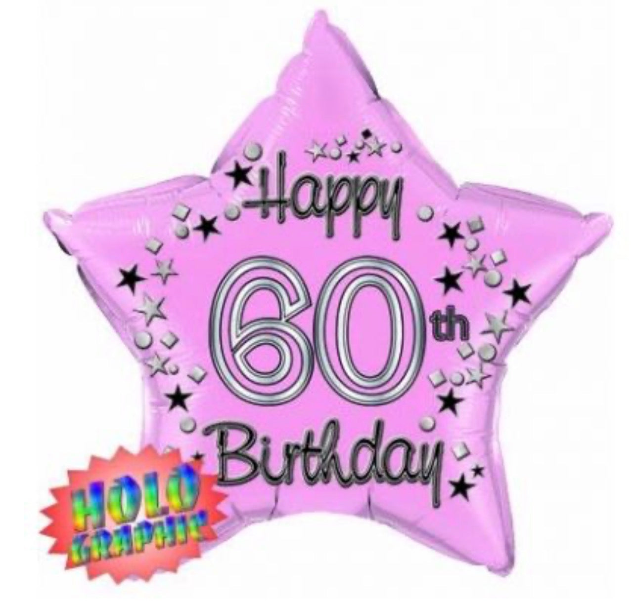 21in FANTASIE HAPPY 60 BIRTHDAY HOLO GRAPHIC FOIL BALLOON