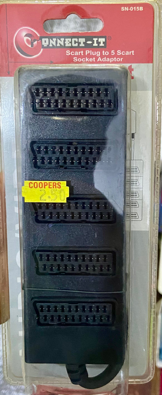 SCART PLUG TO 5 SCART SOCKET ADAPTOR