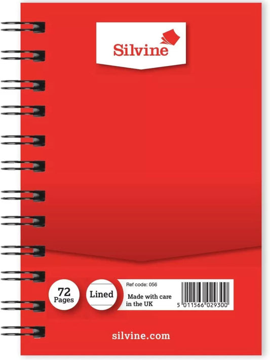 SILVINE WIRE BOUND NOTEBOOK 72 paged 126x86mm