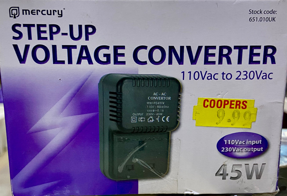 MERCURY STEP-UP VOLTAGE CONVERTER 110vac to 230vac — coopersofbarnett