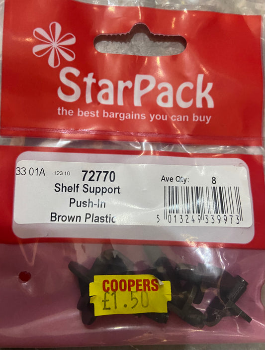 STARPACK SUPPORT D'ÉTAGÈRE À ENFONCER PLASTIQUE MARRON