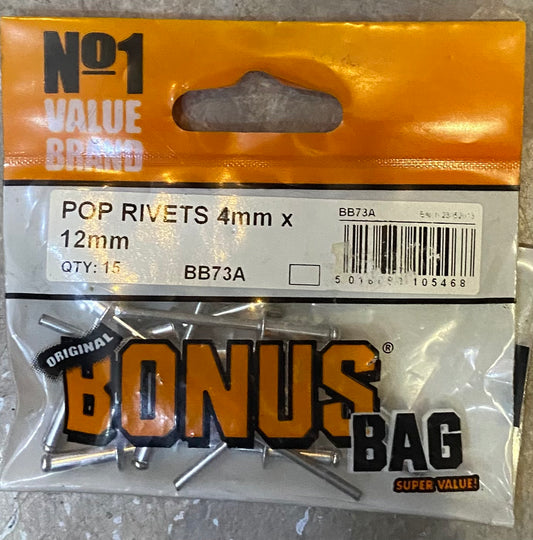 POP RIVETD 4mm X 12mm