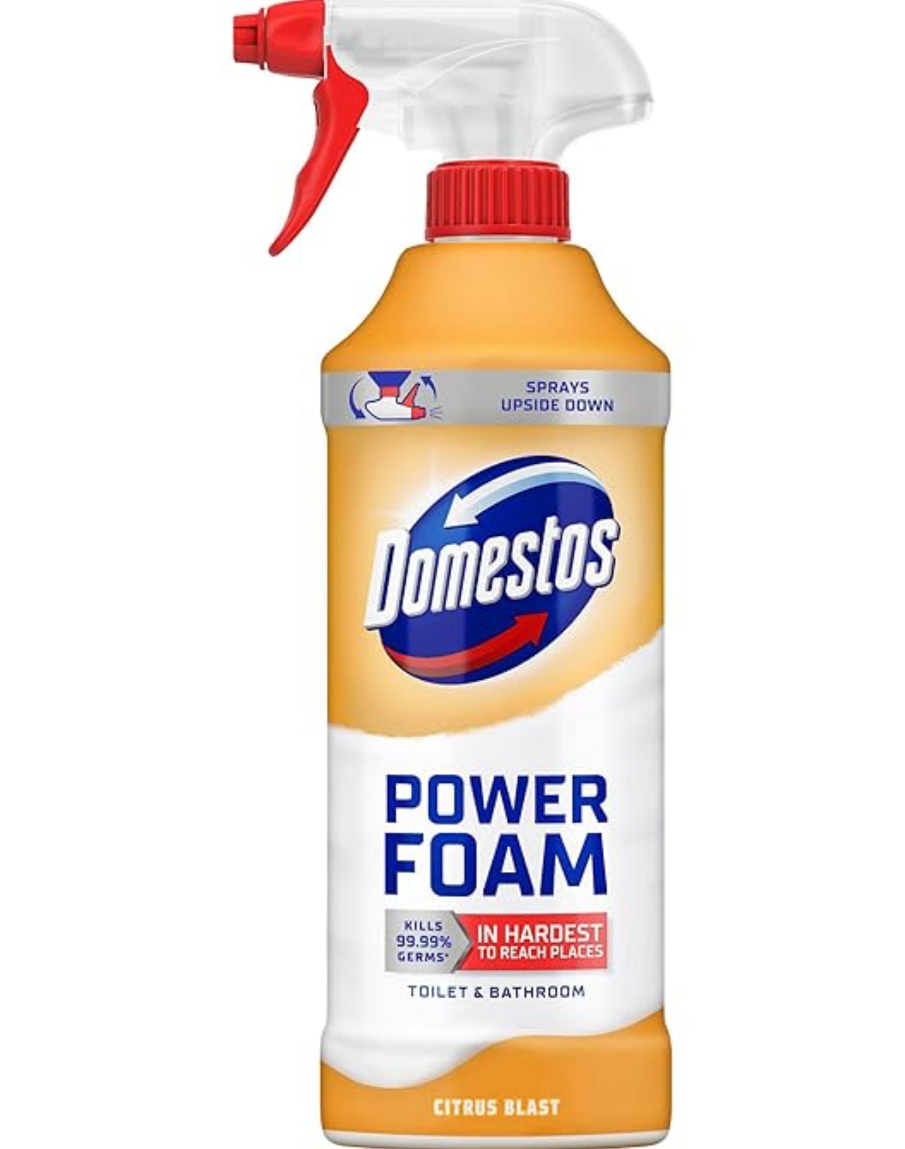 Domestos Power Foam Nettoyant Toilettes & Salles de Bain Spray Agrumes, 450ml