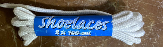 SHOE LACES 2x100cm WHITE