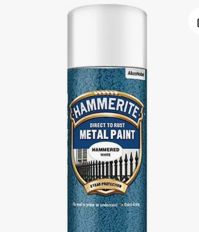 PEINTURE MÉTAL HAMMERITE EFFET MARTELÉ BLANC