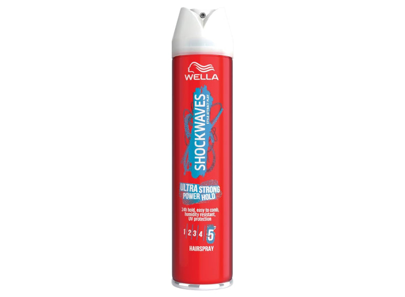 Laque Cheveux Wella Shockwaves Fixation Ultra Forte, 250 ml