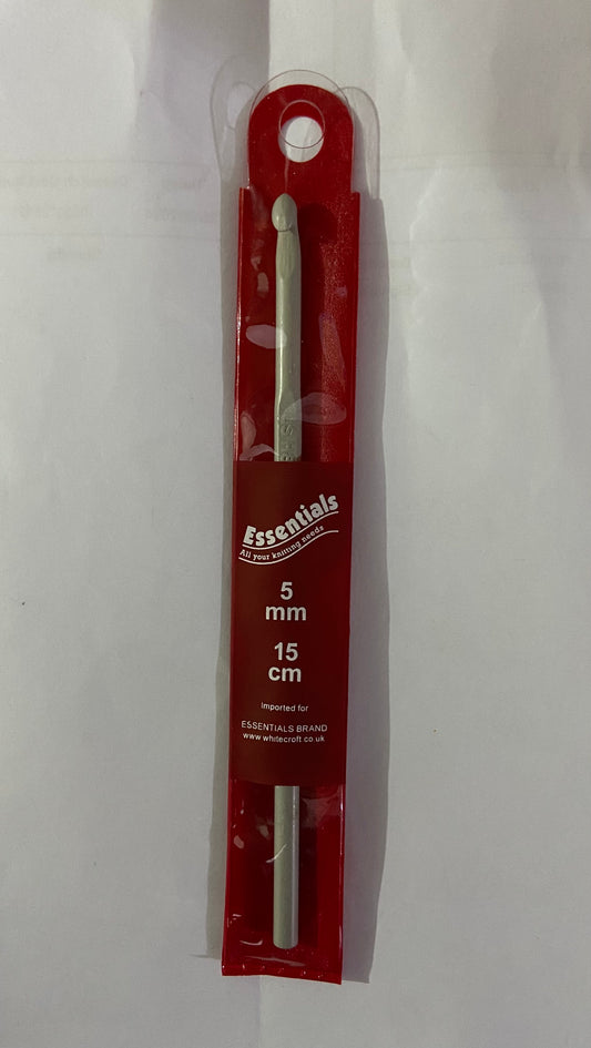 Essentials Aluminium Crochet Hook - 5mmx15cm