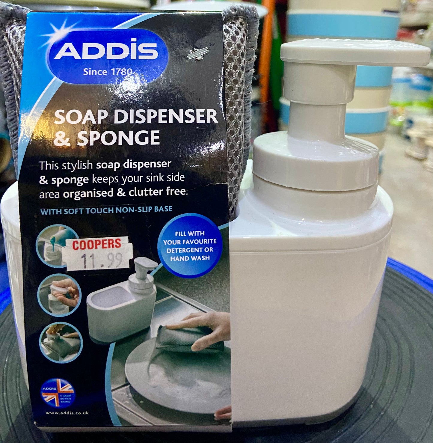 ADDIS SOAP DISPENSER & SPONGE