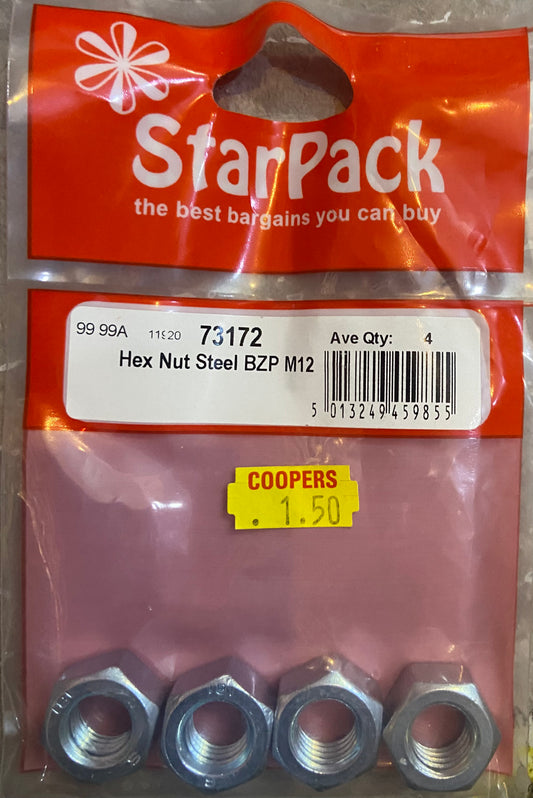 STARPACK ÉCROU HEXAGONAL ACIER BZP M12
