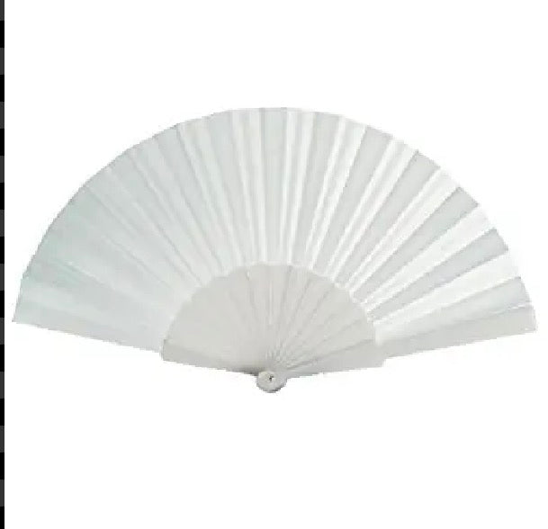 JL SPANISH HAND FAN WHITE