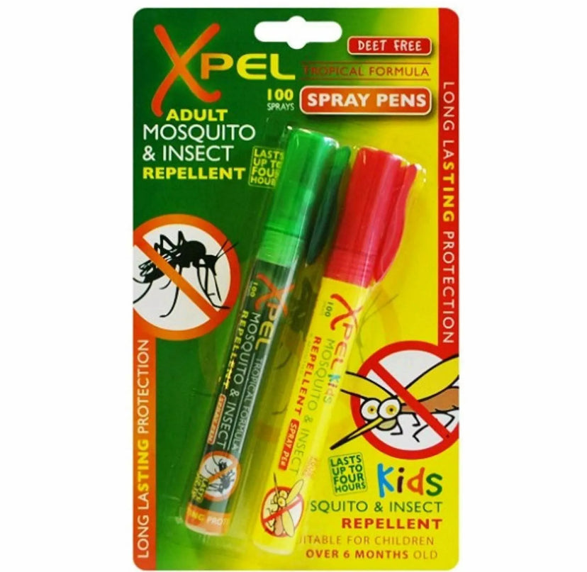 Xpel Adult & Kids Mosquito Insect Repellent Travel Spray Pens Tropical Formula