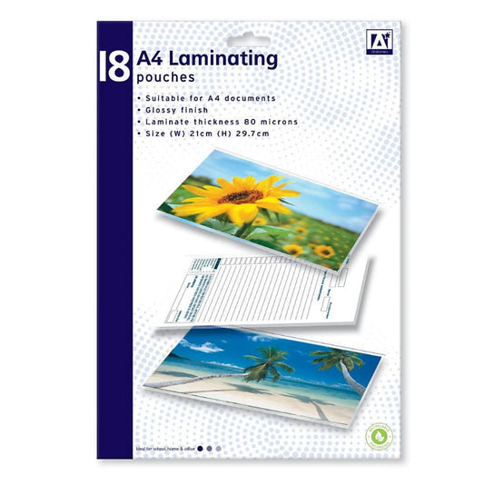 LAMINATING POUCHES SIZE A4 18PK