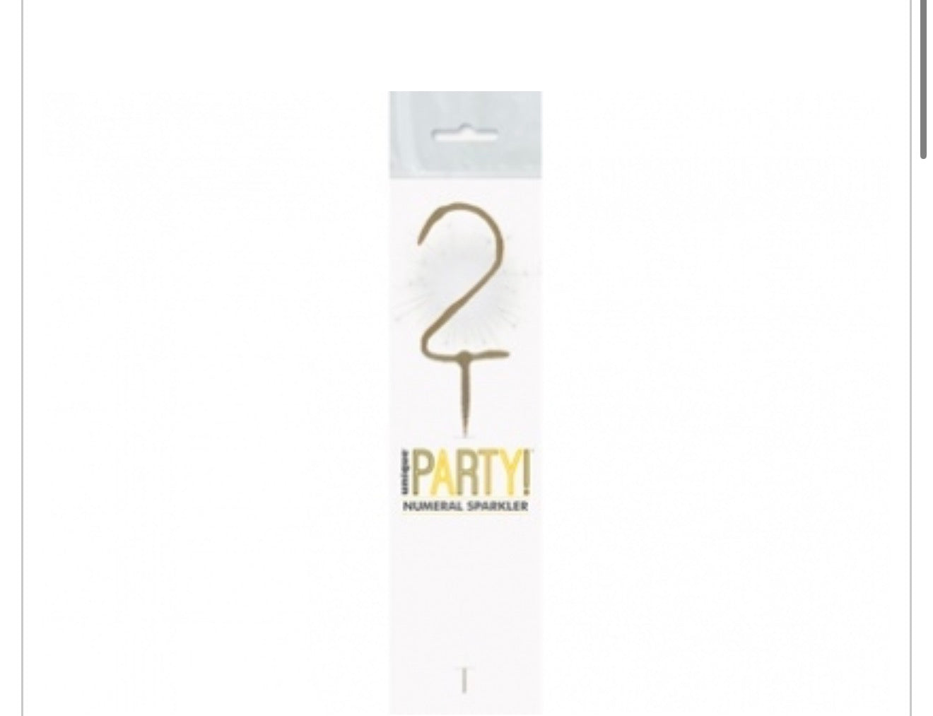 7in GLITZ NO 2 GOLD NUMERAL SPARKLER