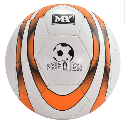 M.Y Size 5 Official Size 32 Panel Stitched Premier Football, White & Blue