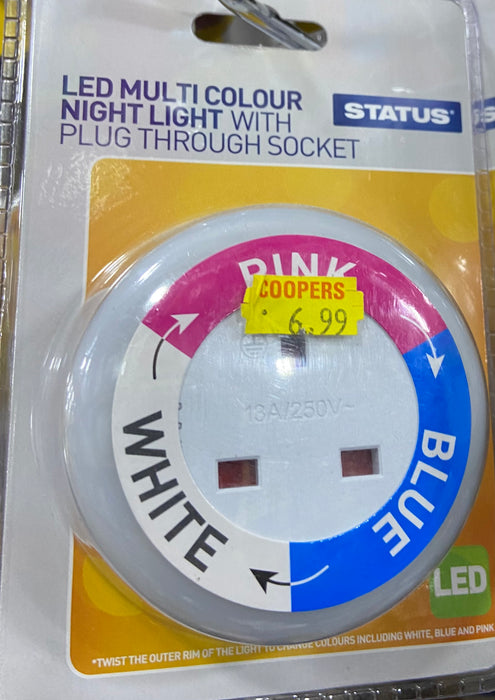 Illuminate Your Space with LED Multi-Color Night Light & Socket Combo