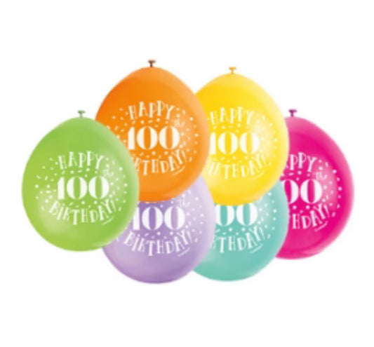 9in UNIQUE 100th BIRTHDAY BALLOONS 10