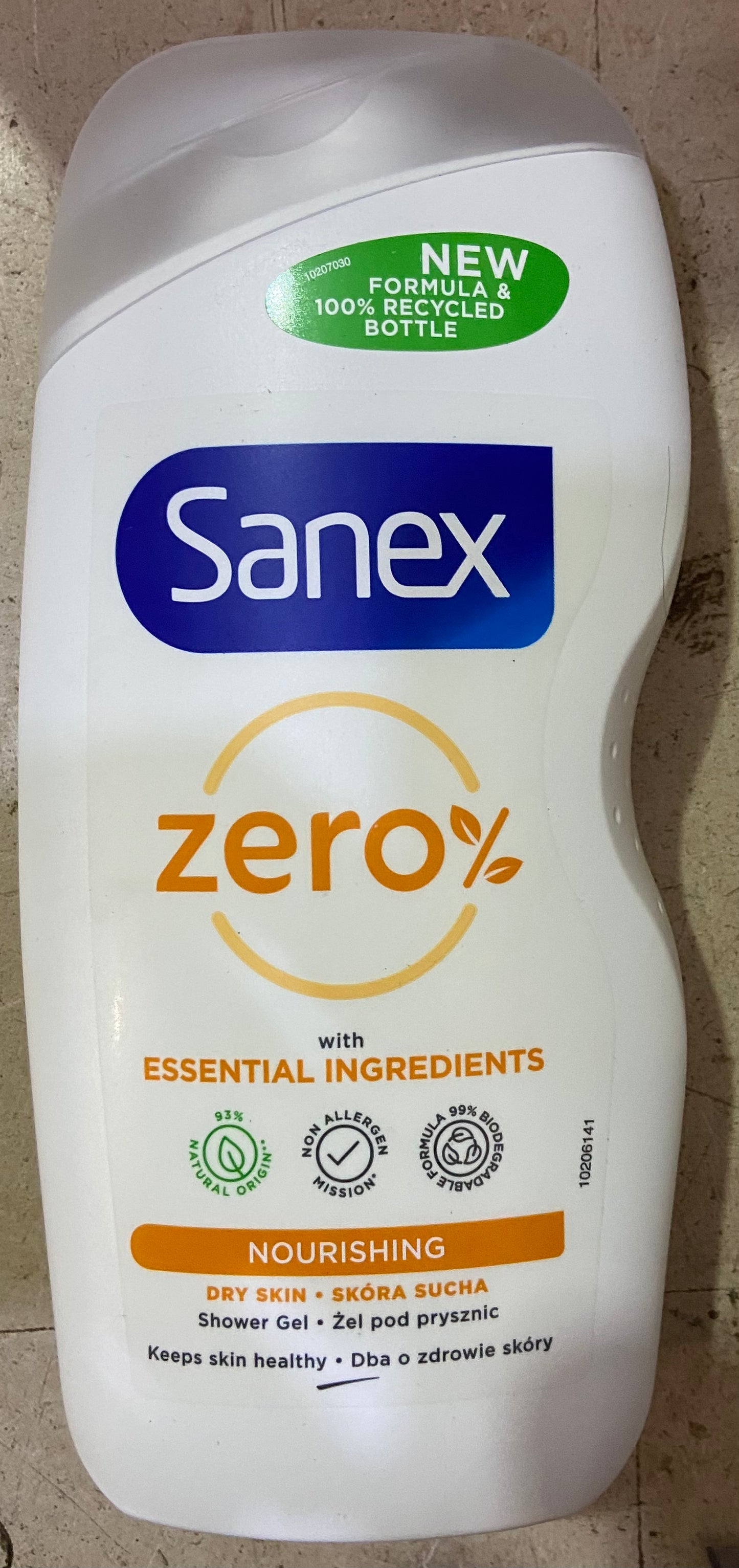 Sanex Shower Gel Zero% 500ml  Nourishing Dry Skin