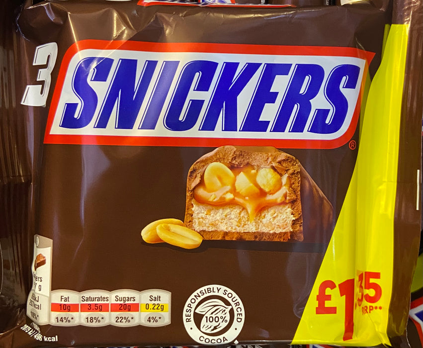 Snickers Bars 3 Pack