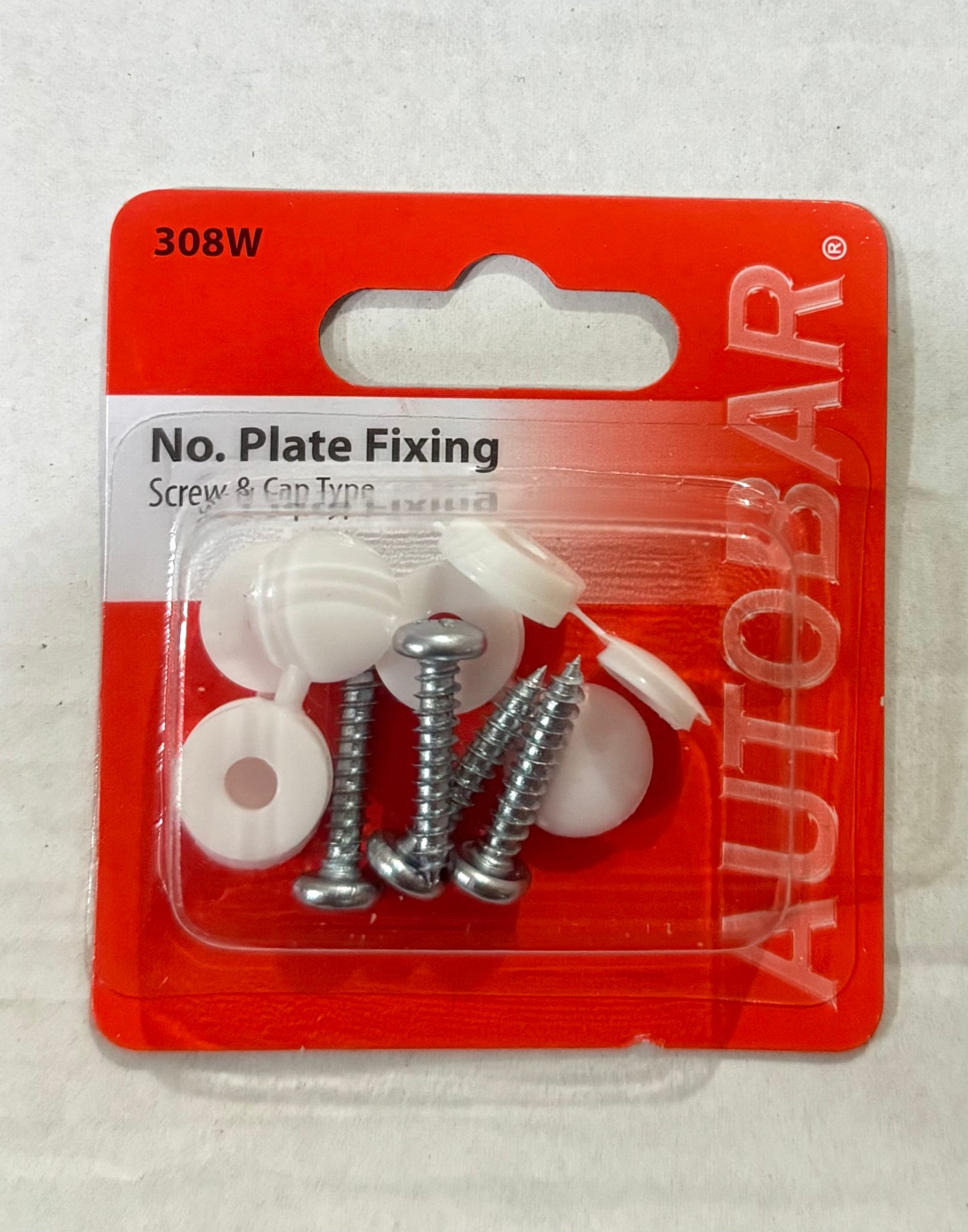 Fixations de plaque d'immatriculation à vis Autobar. Blanches