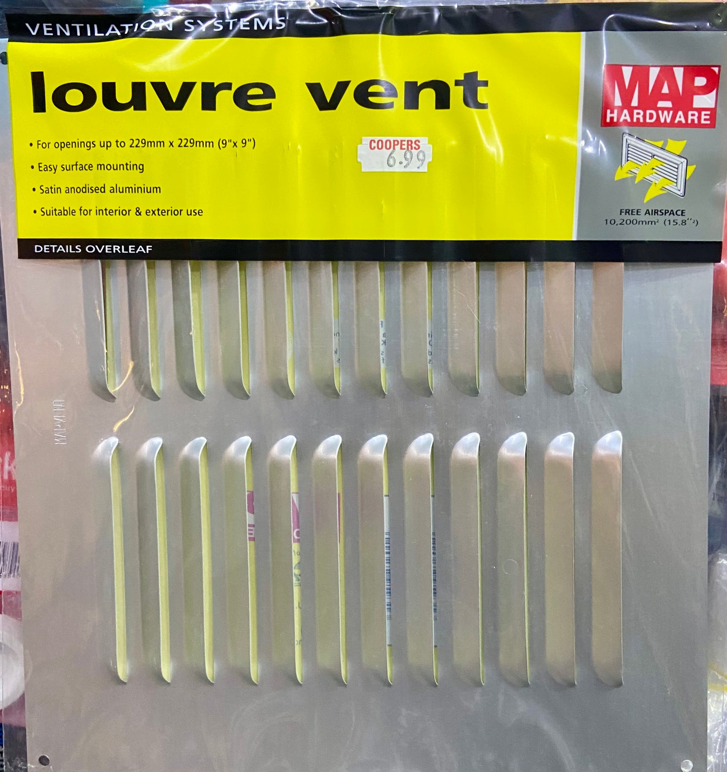 MAP HARDWARE LOUVRE VENT 229mmX229mm (9” x 9”)