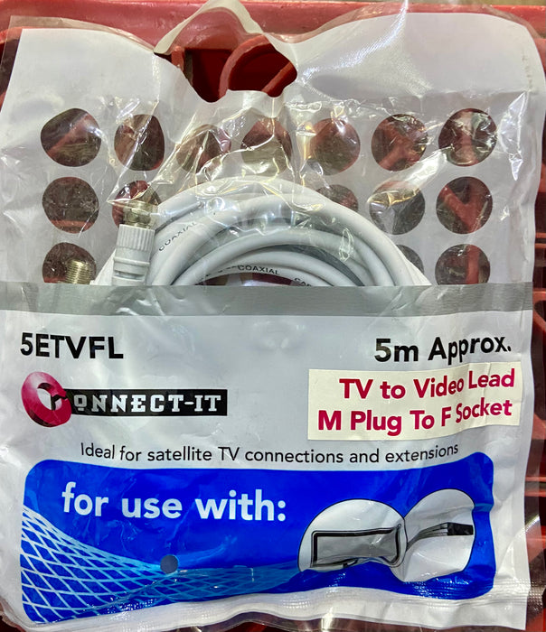 High-Quality TV to Video Lead M Plug to F Socket Enhance Your Connectivity