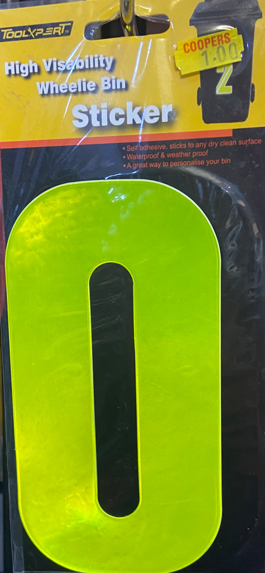 Numéro de bac roulant haute visibilité 0