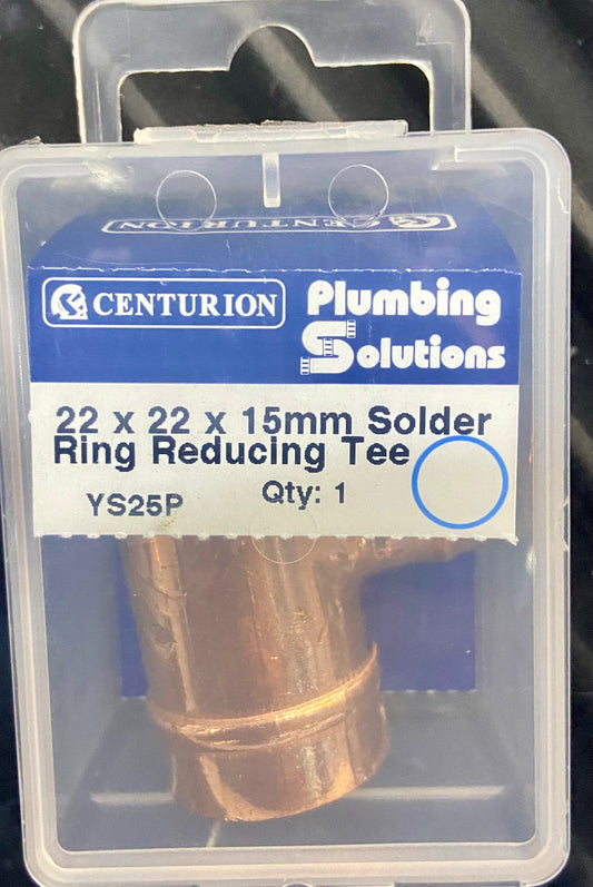 RACCORD EN T À SOUDER À BAGUE DE 22 x 22 x 15mm CENTURION