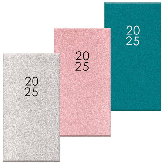 2025 SLIM WEEK TO VIEW DIARY X 3 DESIGN GLITTER