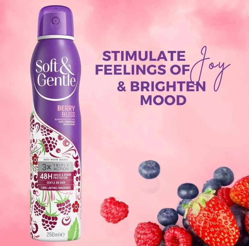 Soft & Gentle Berry Bliss Anti-Perspirant Deodorant Spray 250ml