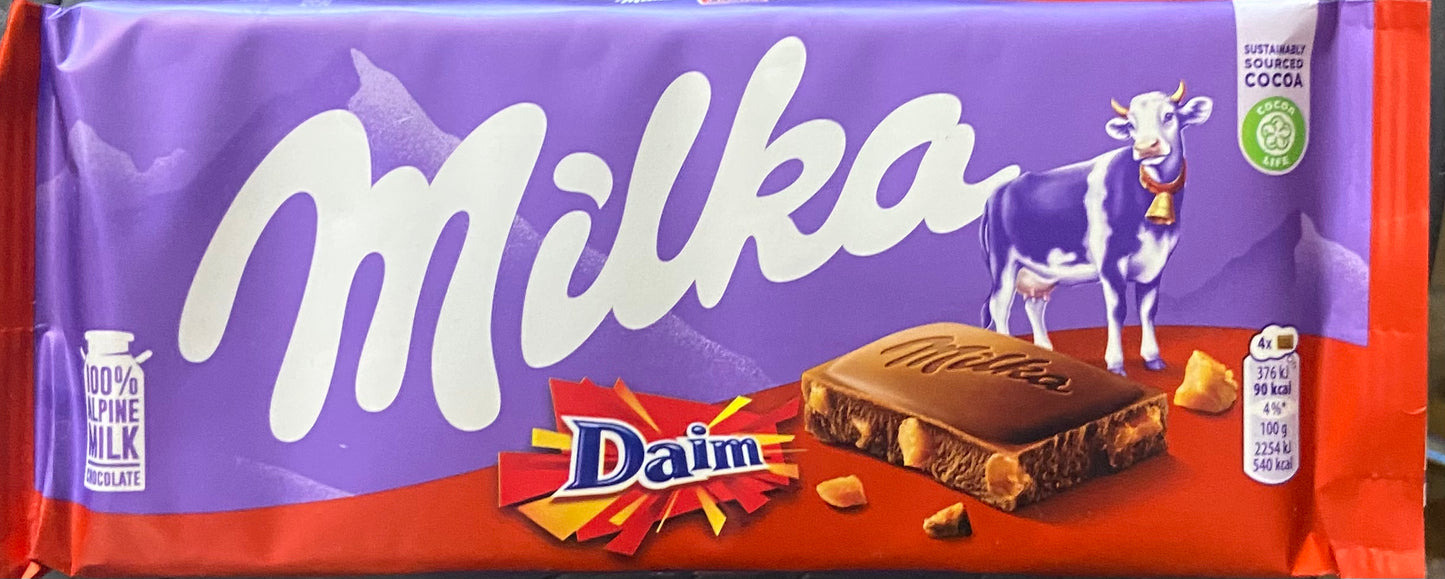 Milka Daim Chocolate Bar