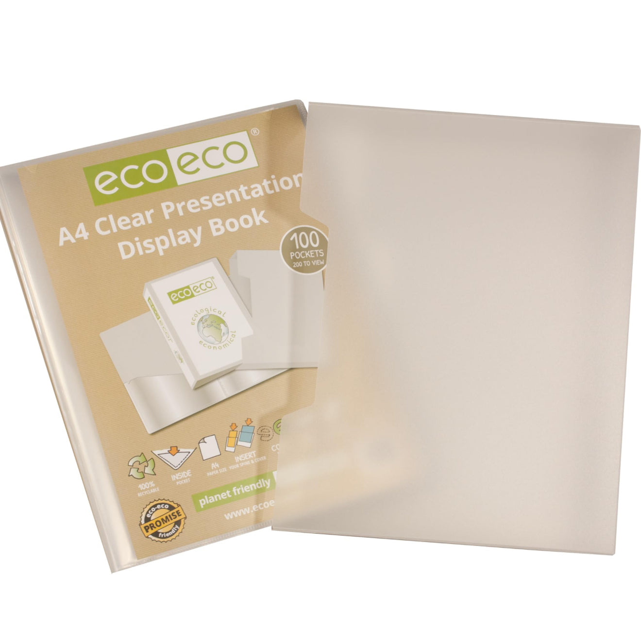 ECO ECO A4 CLEAR PRESENTATION DISPLAY BOOK 100 pockets