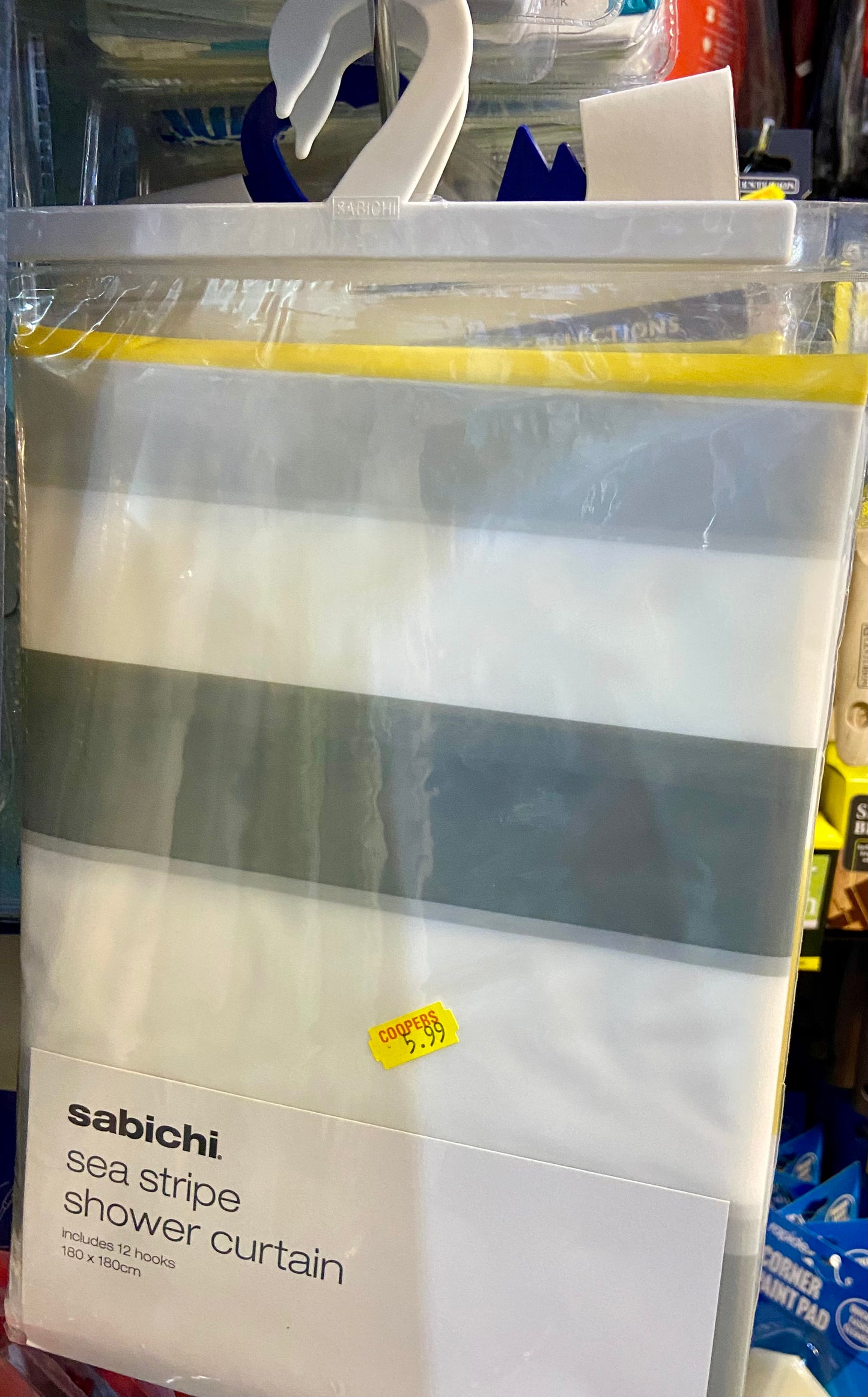 SABICHI SEA STRIPE SHOWER CIRTAIN