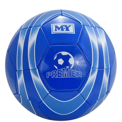M.Y Size 5 Official Size 32 Panel Stitched Premier Football, White & Blue