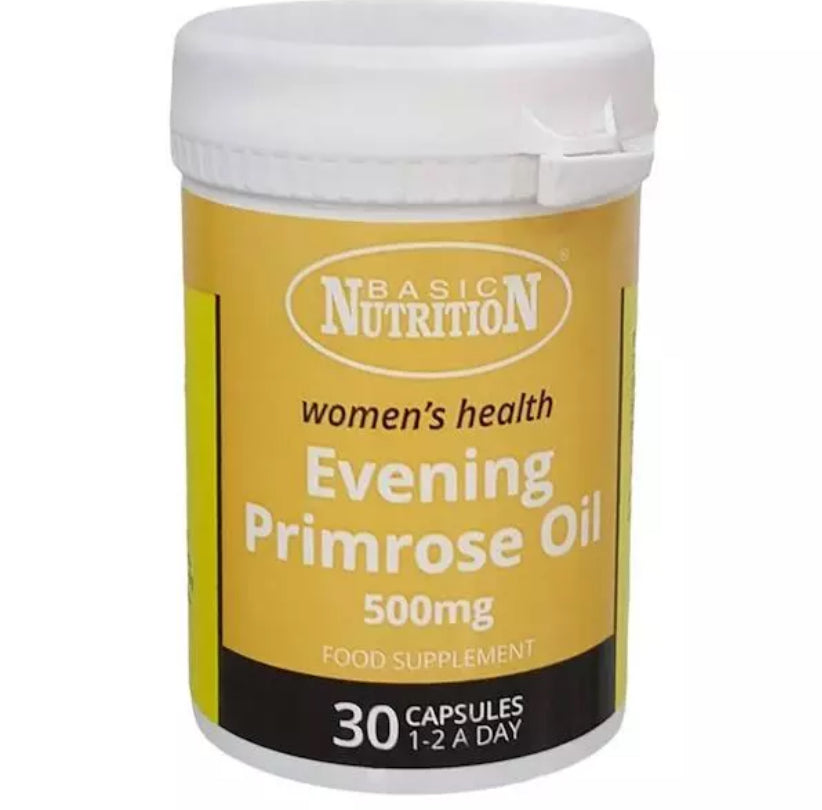 Huile d'Onagre Pressée à Froid Nutrition Basique 500mg 30 Gélules