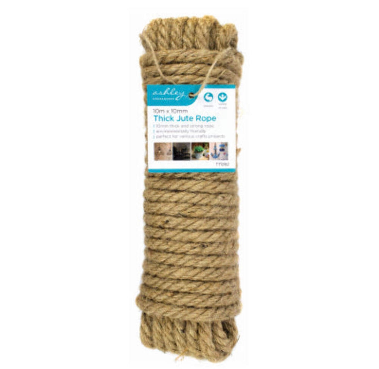 ASHELY 10m x 10mm THICK JUTE ROPE