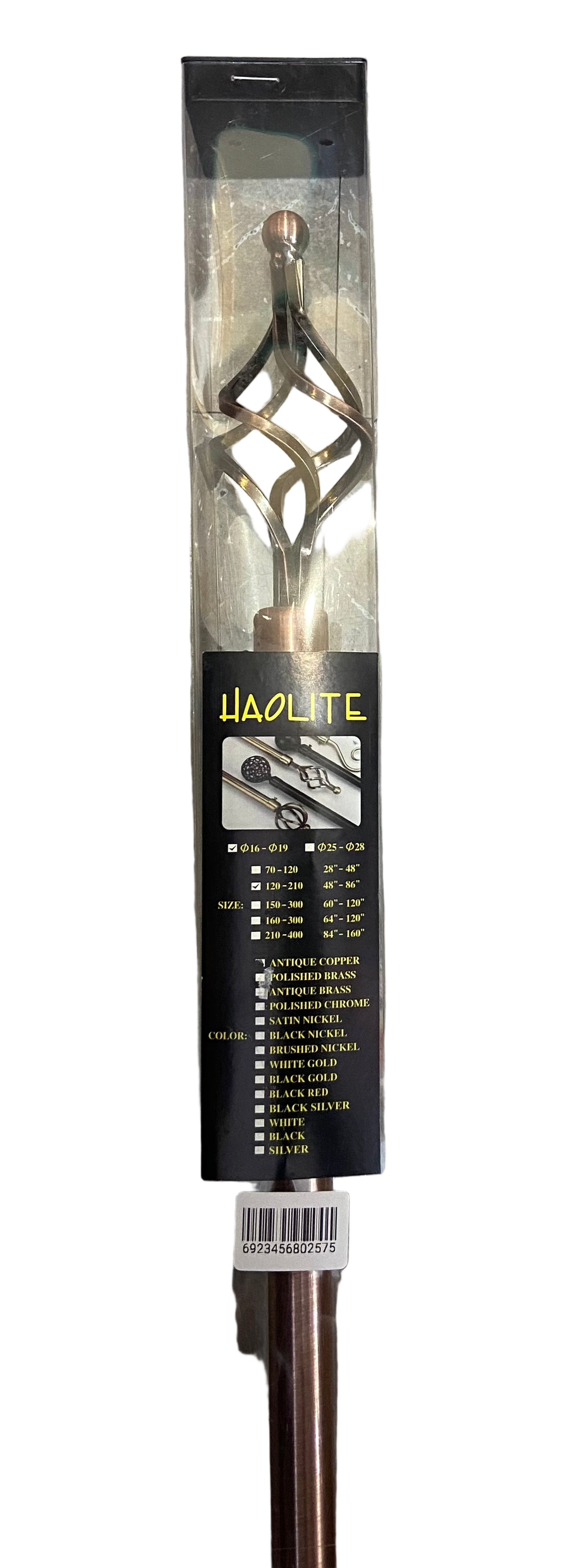 Barre à rideaux en métal Adorn, couleurs assorties, longueur extensible de 110 cm à 210 cm, AJ036