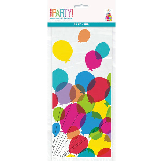 UNIQUE 20pk BALLOONS & RAINBOW BIRTHDAY CELLO BAGS