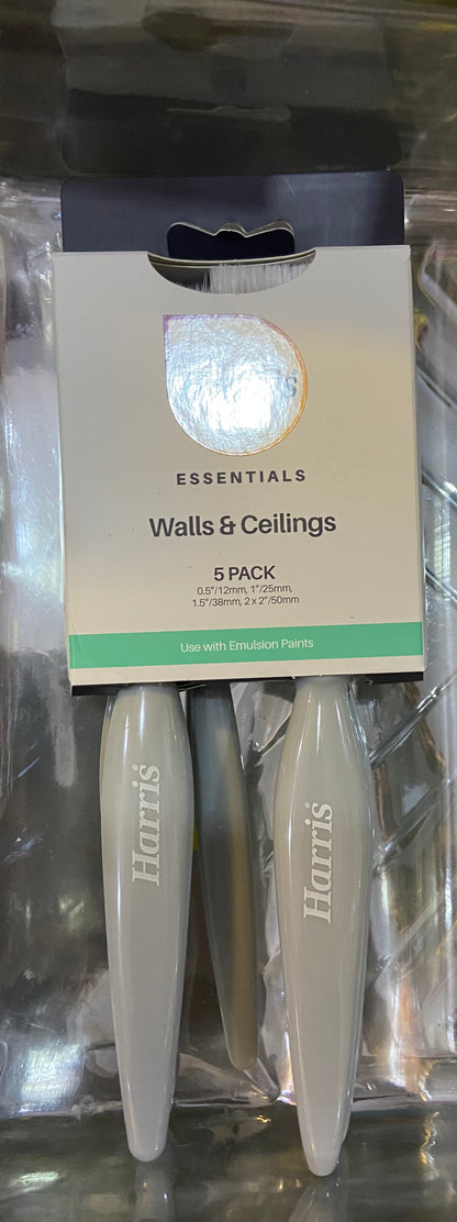 Lot de 5 pinceaux pour murs et plafonds Harris Essentials