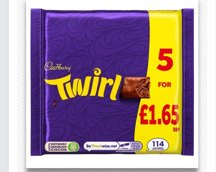 Cadbury Twirl 5 x 21,5g (107 g)