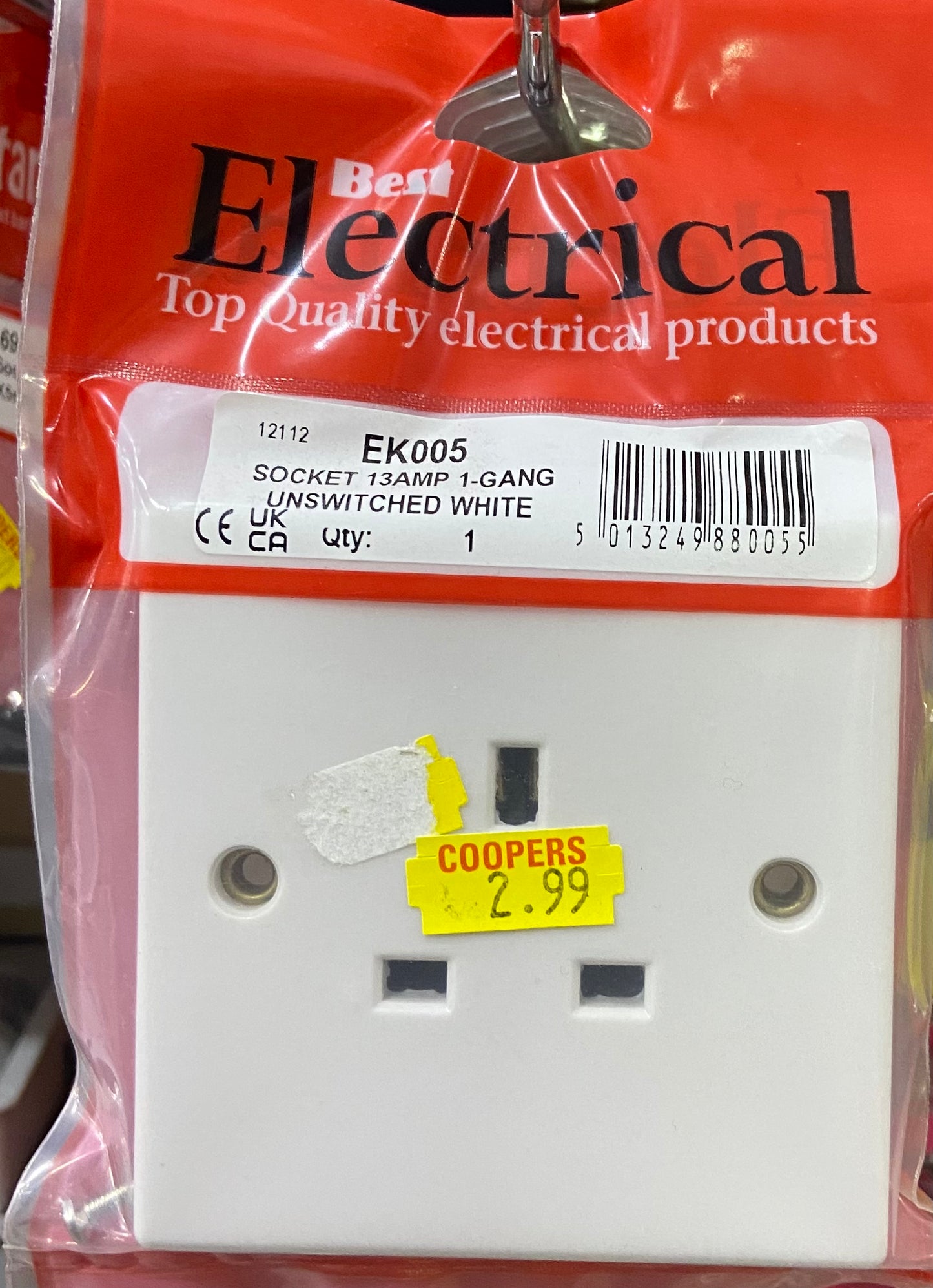 SOCKET 13AMP 1 GANG UNSWITCHED WHITE