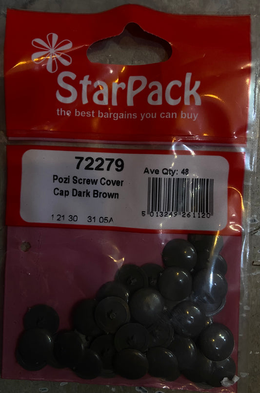 STARPACK POZI SCREW COVER CAP DARK BROWN