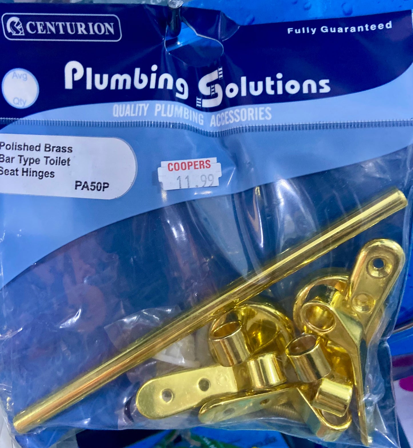 Charnières de siège de toilette en laiton poli de type barre CENTURION PLUMBING SOLUTIONS