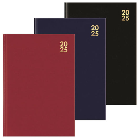 2025 A5 WEEK DAY TO PAGE HARDBACK DIARIES